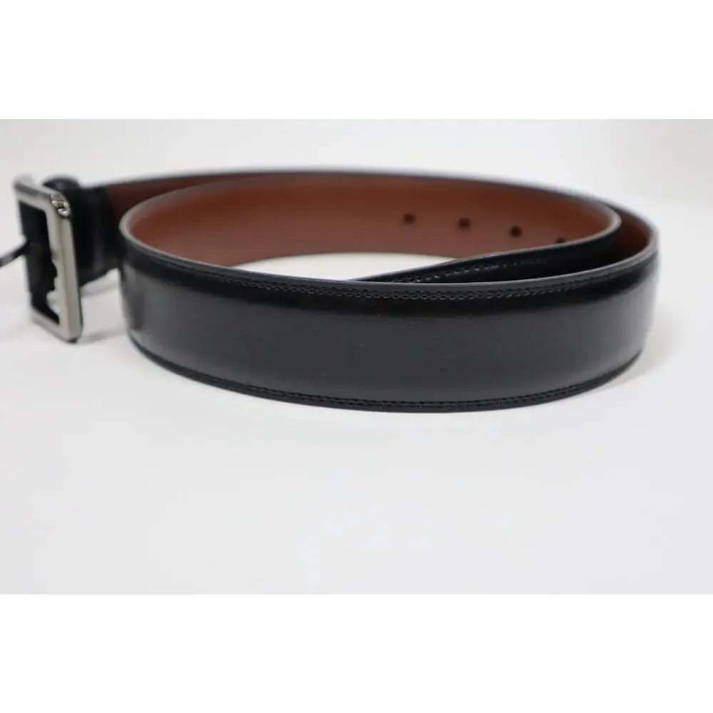 Perry Ellis Black‎ and Brown Bonded Leather Lined on Faux Leather Belt Size S